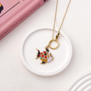 COLLAR ACERO DORADO + DIJE PESCADO